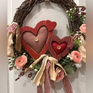 Rustic Primitive Valentines Hearts Wreath
Measures Approx x Final Sale